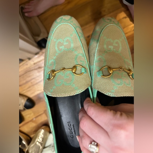 Gucci Jordaan loafers in monogram canvas mint green - Picture 11 of 16